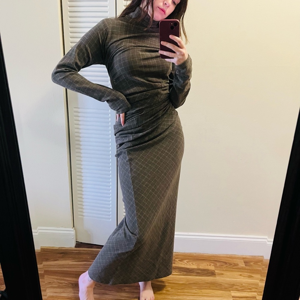 Vintage Jean Paul Gaultier Classique Y2K Runway Wool Wrap Around Dress RARE